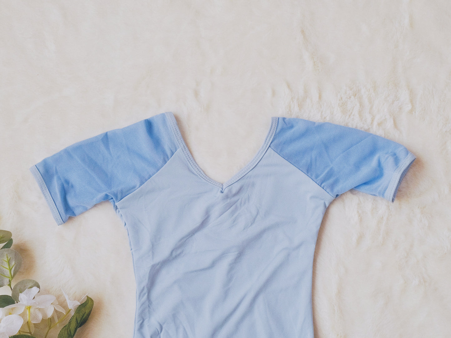 Mesh Paneling Dance Leotard (Subtle Charm 23n0004)Sky Blue