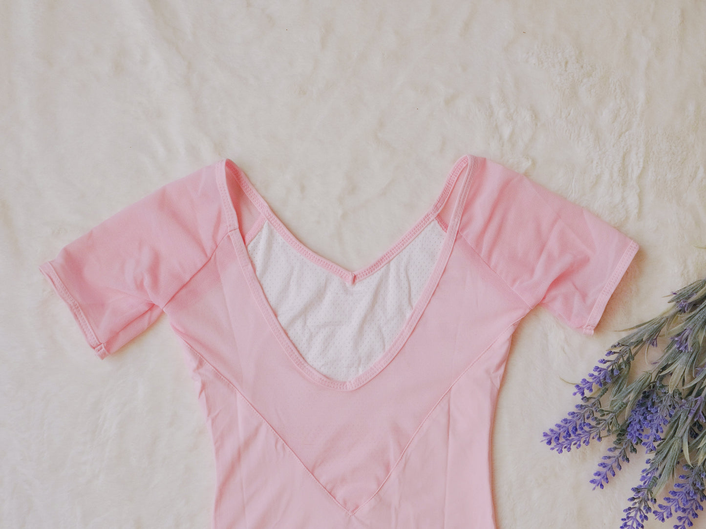 Mesh Paneling Dance Leotard (Subtle Charm 23n0004)Shell Pink