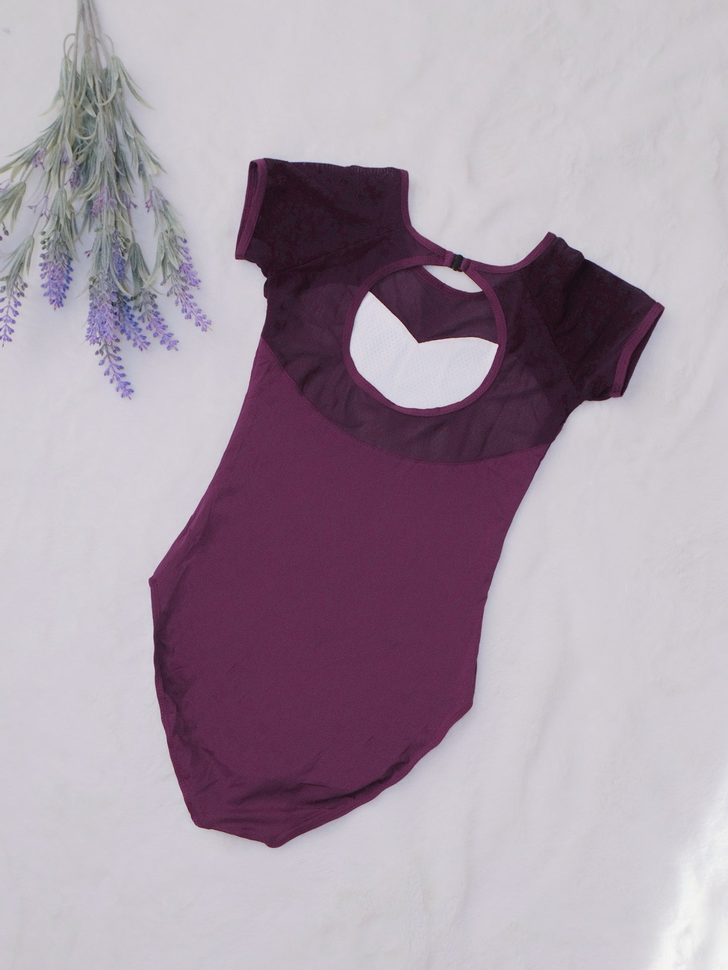 Open Back Dance Leotard (Subtle Charm 23n0002)Iris Purple